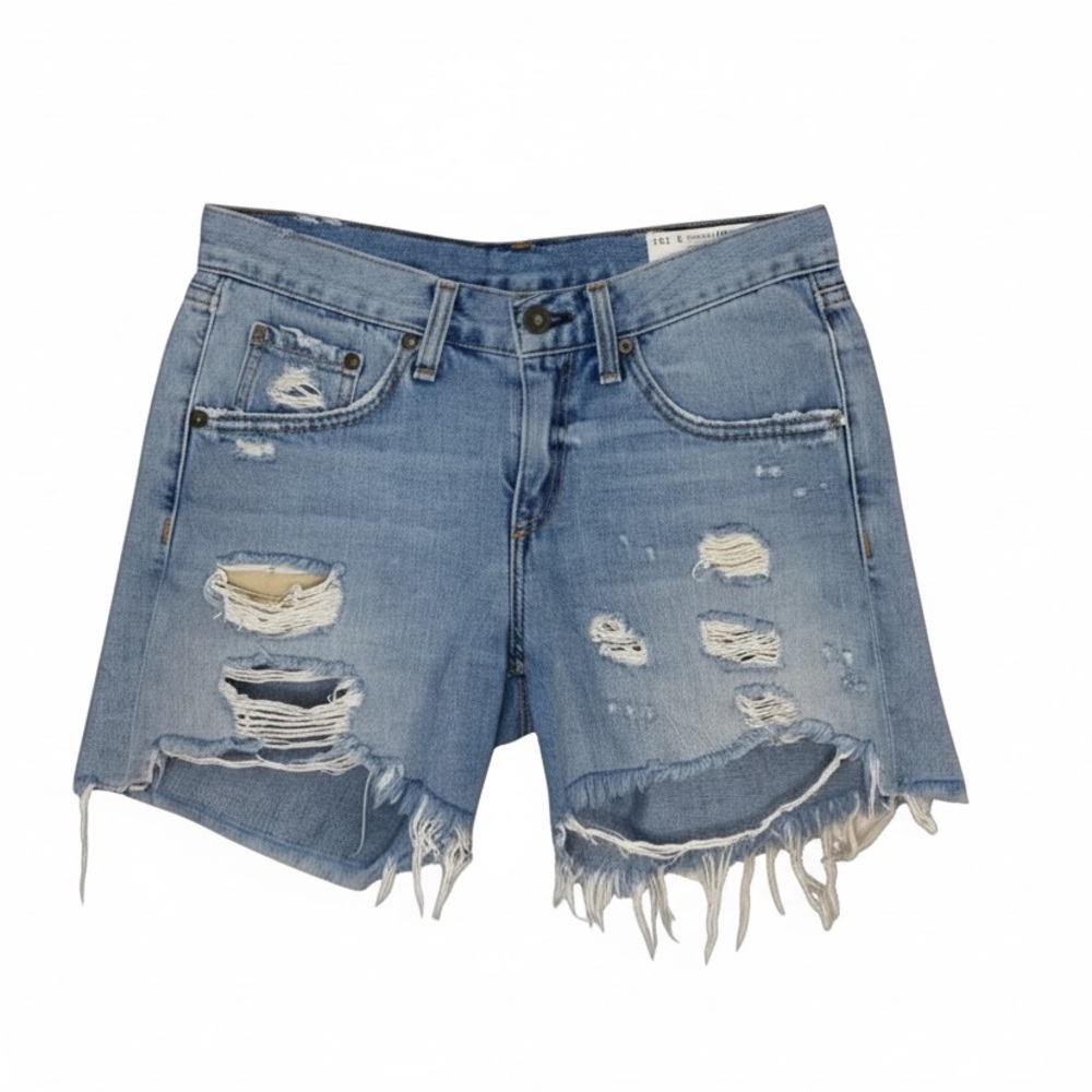 Rag & Bone Distressed Denim Boyfriend Shorts